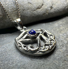 Load image into Gallery viewer, Eye of Horus Necklace, Egyptian Eye Pendant, Mystical Amulet, Egyptian Symbol, Blue Lapis Jewelry, Cancer Survivor Gift, Recovery Gift
