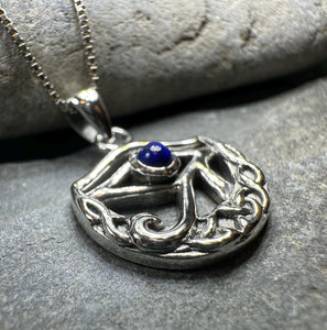 Eye of Horus Necklace, Egyptian Eye Pendant, Mystical Amulet, Egyptian Symbol, Blue Lapis Jewelry, Cancer Survivor Gift, Recovery Gift