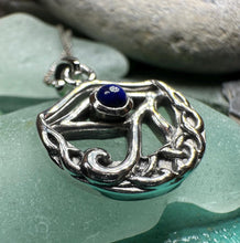 Load image into Gallery viewer, Eye of Horus Necklace, Egyptian Eye Pendant, Mystical Amulet, Egyptian Symbol, Blue Lapis Jewelry, Cancer Survivor Gift, Recovery Gift
