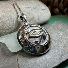 Load image into Gallery viewer, Eye of Horus Necklace, Egyptian Eye Pendant, Mystical Amulet, Egyptian Symbol, Pagan Jewelry, Cancer Survivor Gift, Recovery Gift
