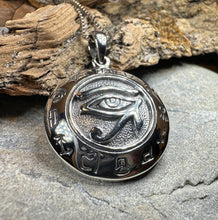 Load image into Gallery viewer, Eye of Horus Necklace, Egyptian Eye Pendant, Mystical Amulet, Egyptian Symbol, Pagan Jewelry, Cancer Survivor Gift, Recovery Gift
