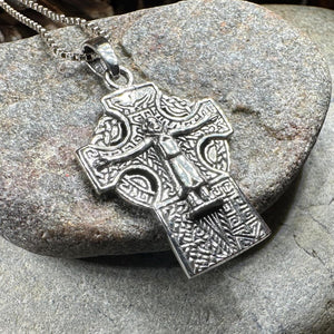 Celtic Cross Necklace, Crucifix Pendant, Celtic Jewelry, Anniversary Gift, First Communion Gift, Scottish Cross, Religious Jewelry, Ireland