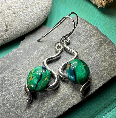 Celtic Knot Earrings, Scotland Jewelry, Heathergem Earrings, Outlander Jewelry, Celtic Jewelry, Irish Jewelry, Wiccan Jewelry, Heather Gem