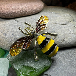 Honey Bee Enamel Brooch