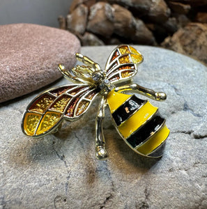 Honey Bee Enamel Brooch