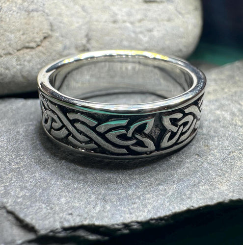 Celtic Ring, Irish Wedding Ring, Silver Scottish Ring, Large Irish Ring, Promise Ring, Anniversary Gift, Wedding Band, Ireland Gift