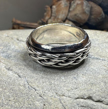 Load image into Gallery viewer, Celtic Ring, Irish Wedding Ring, Silver Scottish Ring, Large Irish Ring, Promise Ring, Anniversary Gift, Wedding Band, Spinner Ring
