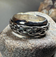 Load image into Gallery viewer, Celtic Ring, Irish Wedding Ring, Silver Scottish Ring, Large Irish Ring, Promise Ring, Anniversary Gift, Wedding Band, Spinner Ring
