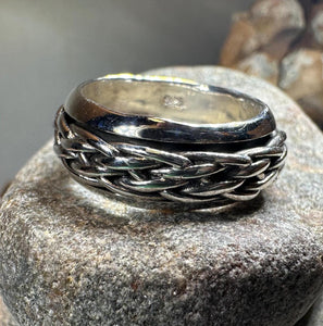 Celtic Ring, Irish Wedding Ring, Silver Scottish Ring, Large Irish Ring, Promise Ring, Anniversary Gift, Wedding Band, Spinner Ring