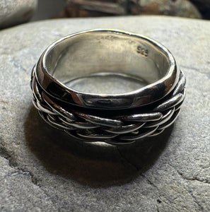 Celtic Ring, Irish Wedding Ring, Silver Scottish Ring, Large Irish Ring, Promise Ring, Anniversary Gift, Wedding Band, Spinner Ring