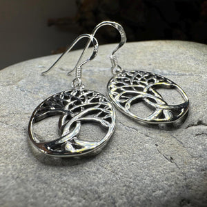 Tree of Life Earrings, Celtic Jewelry, Irish Jewelry, Silver Dangle Earrings, Anniversary Gift, Mom Gift, Scottish Jewelry, Wiccan Gift