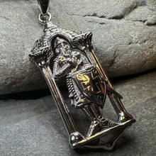 Load image into Gallery viewer, Templar Knight Necklace, Medieval Jewelry, Templar Cross Pendant, Men&#39;s Pendant, Spiritual Jewelry, Celtic Jewelry, Soldier of Christ
