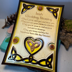 Irish Wedding Blessing Wall Art, Ireland Gift, Wooden Wall Plaque, New Bride Gift, Wedding Gift, Irish Prayer, Irish Decor, Religious Prayer