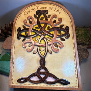 Celtic Tree of Life Wall Art, Ireland Gift, Wooden Wall Plaque, New Home Gift, House Warming Gift, Irish Tree, Irish Decor, Good Luck