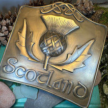 Load image into Gallery viewer, Scotland Thistle Wall Art, Scottish Gift, Ceramic Wall Plaque, New Home Gift, New Bride Gift, Mom Gift, Celtic Decor, Scottish Wall Plaque
