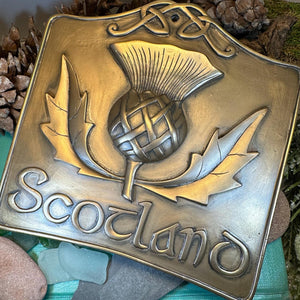 Scotland Thistle Wall Art, Scottish Gift, Ceramic Wall Plaque, New Home Gift, New Bride Gift, Mom Gift, Celtic Decor, Scottish Wall Plaque