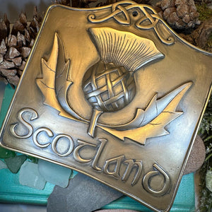 Scotland Thistle Wall Art, Scottish Gift, Ceramic Wall Plaque, New Home Gift, New Bride Gift, Mom Gift, Celtic Decor, Scottish Wall Plaque