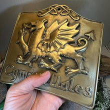 Load image into Gallery viewer, Welsh Dragon Wall Art, Welsh Gift, Ceramic Wall Plaque, New Home Gift, New Bride Gift, Mom Gift, Celtic Decor, Wales Wall Plaque
