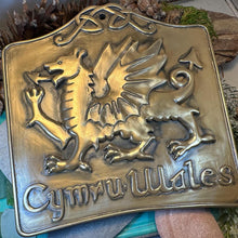 Load image into Gallery viewer, Welsh Dragon Wall Art, Welsh Gift, Ceramic Wall Plaque, New Home Gift, New Bride Gift, Mom Gift, Celtic Decor, Wales Wall Plaque
