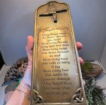 Load image into Gallery viewer, Saint Brigid&#39;s Blessing Wall Art, Ireland Prayer Gift, Ceramic Wall Plaque, New Home Gift, New Bride Gift, Irish Decor, St. Brigid&#39;s Cross
