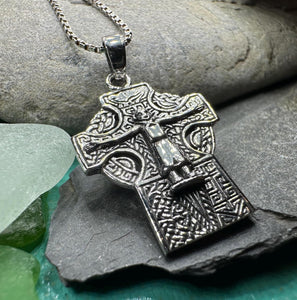 Celtic Cross Necklace, Crucifix Pendant, Celtic Jewelry, Anniversary Gift, First Communion Gift, Scottish Cross, Religious Jewelry, Ireland