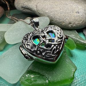 Trinity Knot Locket Necklace, Celtic Heart Pendant, Irish Jewerly, Celtic Jewelry, Anniversary Gift, Locket Necklace, Wiccan Jewelry