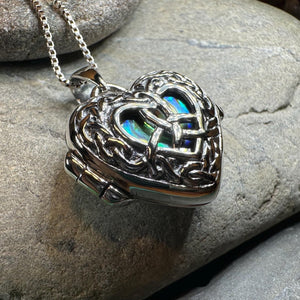 Trinity Knot Locket Necklace, Celtic Heart Pendant, Irish Jewerly, Celtic Jewelry, Anniversary Gift, Locket Necklace, Wiccan Jewelry