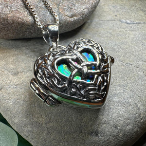 Trinity Knot Locket Necklace, Celtic Heart Pendant, Irish Jewerly, Celtic Jewelry, Anniversary Gift, Locket Necklace, Wiccan Jewelry