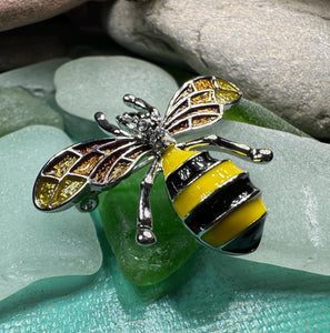 Bee Brooch, Nature Jewelry, Celtic Jewelry, Anniversary Gift, Outlander Jewelry, Insect Jewelry, Honey Bee Jewelry, Bumble Bee Pewter Pin