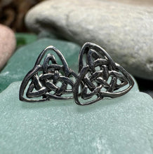 Load image into Gallery viewer, Celtic Knot Stud Earrings, Irish Jewelry, Celtic Jewelry, Anniversary Gift, Bridal Jewelry, Norse Jewelry, Yoga Jewelry, Wiccan Jewelry
