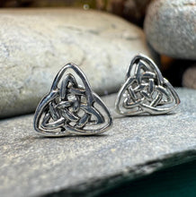 Load image into Gallery viewer, Celtic Knot Stud Earrings, Irish Jewelry, Celtic Jewelry, Anniversary Gift, Bridal Jewelry, Norse Jewelry, Yoga Jewelry, Wiccan Jewelry
