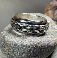 Load image into Gallery viewer, Celtic Ring, Irish Wedding Ring, Silver Scottish Ring, Large Irish Ring, Promise Ring, Anniversary Gift, Wedding Band, Spinner Ring
