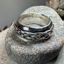 Load image into Gallery viewer, Celtic Ring, Irish Wedding Ring, Silver Scottish Ring, Large Irish Ring, Promise Ring, Anniversary Gift, Wedding Band, Spinner Ring
