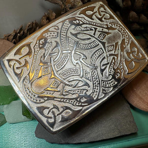 Celtic Viking Kilt Belt Buckle, Scottish Belt Buckle, Pewter Buckle, Large Belt Buckle, Men's Celtic Gift, Irish Gift, Celtic Knot Buckle