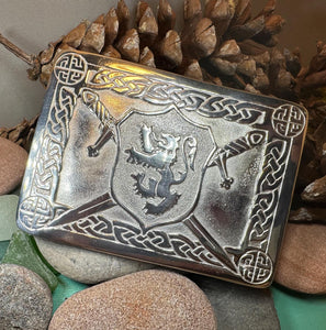 Celtic Lion Kilt Belt Buckle, Scottish Belt Buckle, Pewter Buckle, Large Belt Buckle, Men's Celtic Gift, Irish Gift, Celtic Knot Buckle