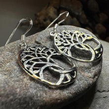 Load image into Gallery viewer, Tree of Life Earrings, Celtic Jewelry, Irish Jewelry, Silver Dangle Earrings, Anniversary Gift, Mom Gift, Scottish Jewelry, Wiccan Gift
