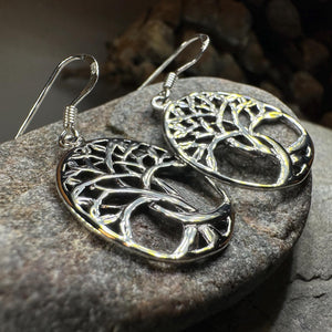 Tree of Life Earrings, Celtic Jewelry, Irish Jewelry, Silver Dangle Earrings, Anniversary Gift, Mom Gift, Scottish Jewelry, Wiccan Gift