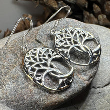 Load image into Gallery viewer, Tree of Life Earrings, Celtic Jewelry, Irish Jewelry, Silver Dangle Earrings, Anniversary Gift, Mom Gift, Scottish Jewelry, Wiccan Gift
