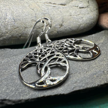 Load image into Gallery viewer, Tree of Life Earrings, Celtic Jewelry, Irish Jewelry, Silver Dangle Earrings, Anniversary Gift, Mom Gift, Scottish Jewelry, Wiccan Gift
