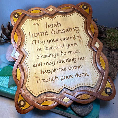 Irish Home Blessing Wall Art, Ireland Gift, Wooden Wall Plaque, New Home Gift, House Warming Gift, Irish Prayer, Irish Decor, Good Luck