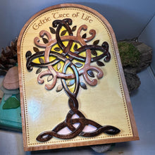 Load image into Gallery viewer, Celtic Tree of Life Wall Art, Ireland Gift, Wooden Wall Plaque, New Home Gift, House Warming Gift, Irish Tree, Irish Decor, Good Luck
