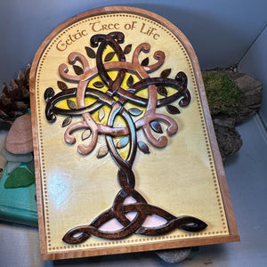 Celtic Tree of Life Wall Art, Ireland Gift, Wooden Wall Plaque, New Home Gift, House Warming Gift, Irish Tree, Irish Decor, Good Luck