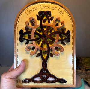 Celtic Tree of Life Wall Art, Ireland Gift, Wooden Wall Plaque, New Home Gift, House Warming Gift, Irish Tree, Irish Decor, Good Luck