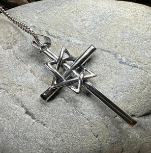 Star of David Cross Necklace, Cross Jewelry, Israel Support Gift, Anniversary Gift, Christian Gift, Religious Jewelry, Jewish Star Cross