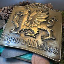 Load image into Gallery viewer, Welsh Dragon Wall Art, Welsh Gift, Ceramic Wall Plaque, New Home Gift, New Bride Gift, Mom Gift, Celtic Decor, Wales Wall Plaque
