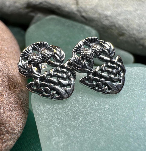 Thistle Earrings, Flower Jewelry, Scotland Jewelry, Celtic Jewelry, Graduation Gift, Anniversary Gift, Silver Stud Earrings, Post Earrings