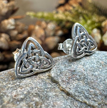 Load image into Gallery viewer, Celtic Knot Stud Earrings, Irish Jewelry, Celtic Jewelry, Anniversary Gift, Bridal Jewelry, Norse Jewelry, Yoga Jewelry, Wiccan Jewelry
