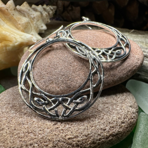 Celtic Hoop Earrings E34 - TaberStudios