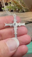 Load and play video in Gallery viewer, Celtic Cross Necklace, Irish Cross Pendant, Celtic Jewelry, Cong Cross, Anniversary Gift, First Communion Cross, Silver Religious Jewelry
