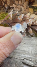 Load and play video in Gallery viewer, Moonstone Ring, Promise Ring, Moonstone Engagement Ring, Anniversary Gift, Pinky Ring, Boho Ring, Mom Gift, Wife Gift, Cocktail Ring
